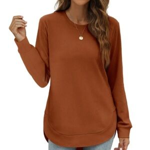 Chic Rust Long Sleeve Women's Top